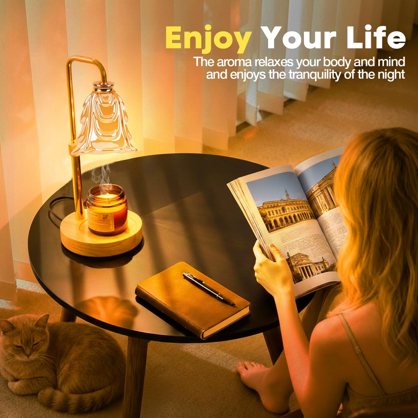 Electric Candle Warmer Lamp – Dimmable & Timer Home Decor - Trenduff