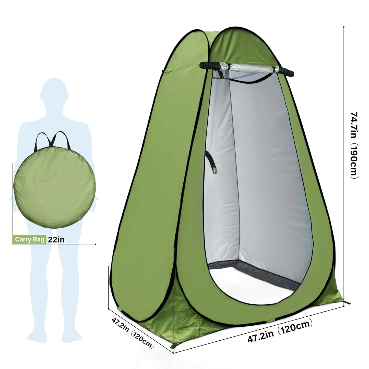 Pop Up Privacy Tent – Portable Shower & Changing Room for Camping - Trenduff