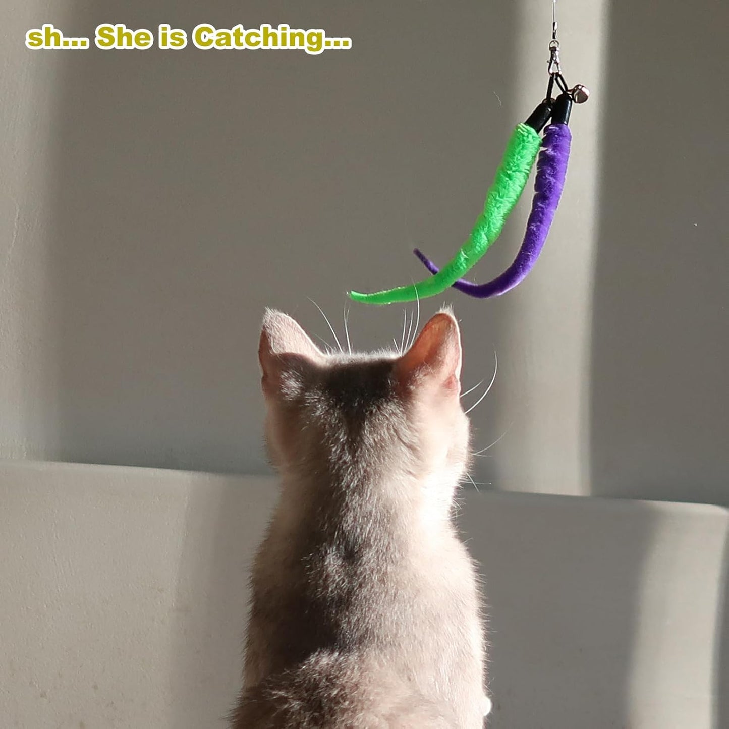 Interactive Cat Wand Toy Set for Indoor Cats Fun & Exercise - Trenduff