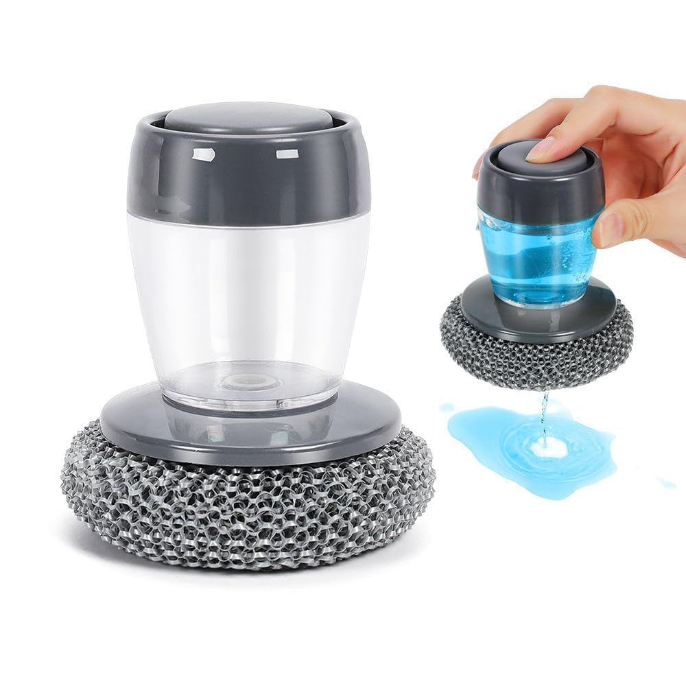 Soap Dispensing Dish Brush – 2-in-1 Kitchen Scrubber - Trenduff