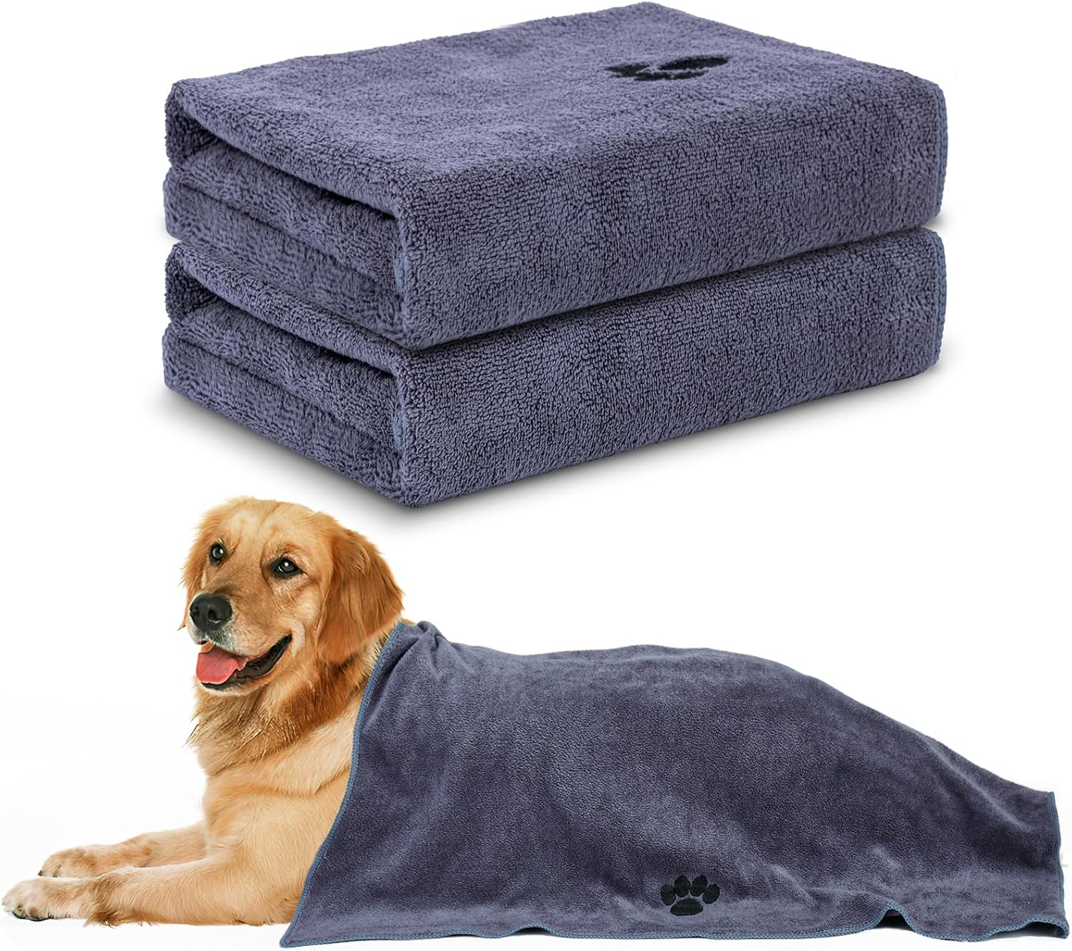 Microfiber Dog Towels – Super Absorbent Soft Bath Towels (2-Pack) - Trenduff