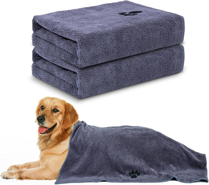 Microfiber Dog Towels – Super Absorbent Soft Bath Towels (2-Pack) - Trenduff