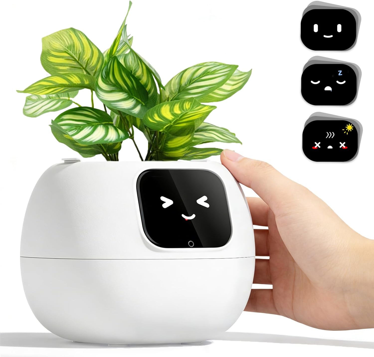 Smart Flower Pot Robot – Self-Watering Emoji Plant Care Planter - Trenduff