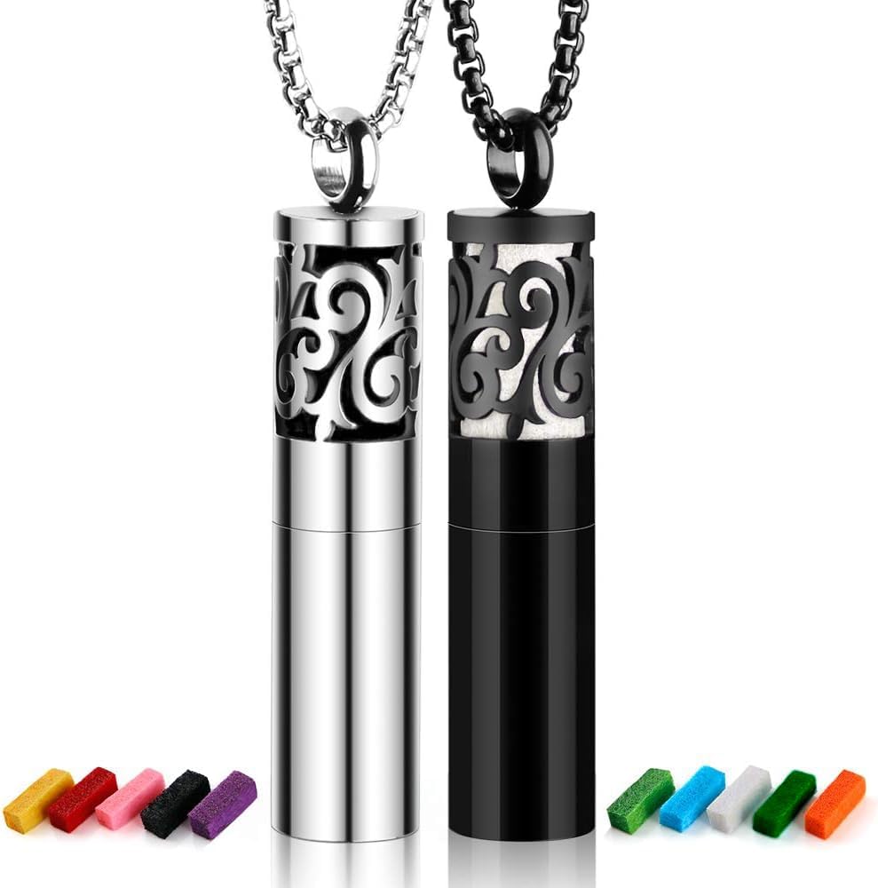 Essential Oil Diffuser Necklace – Aromatherapy Locket Set - Trenduff