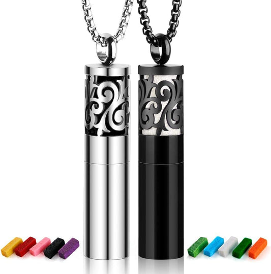 Essential Oil Diffuser Necklace – Aromatherapy Locket Set - Trenduff