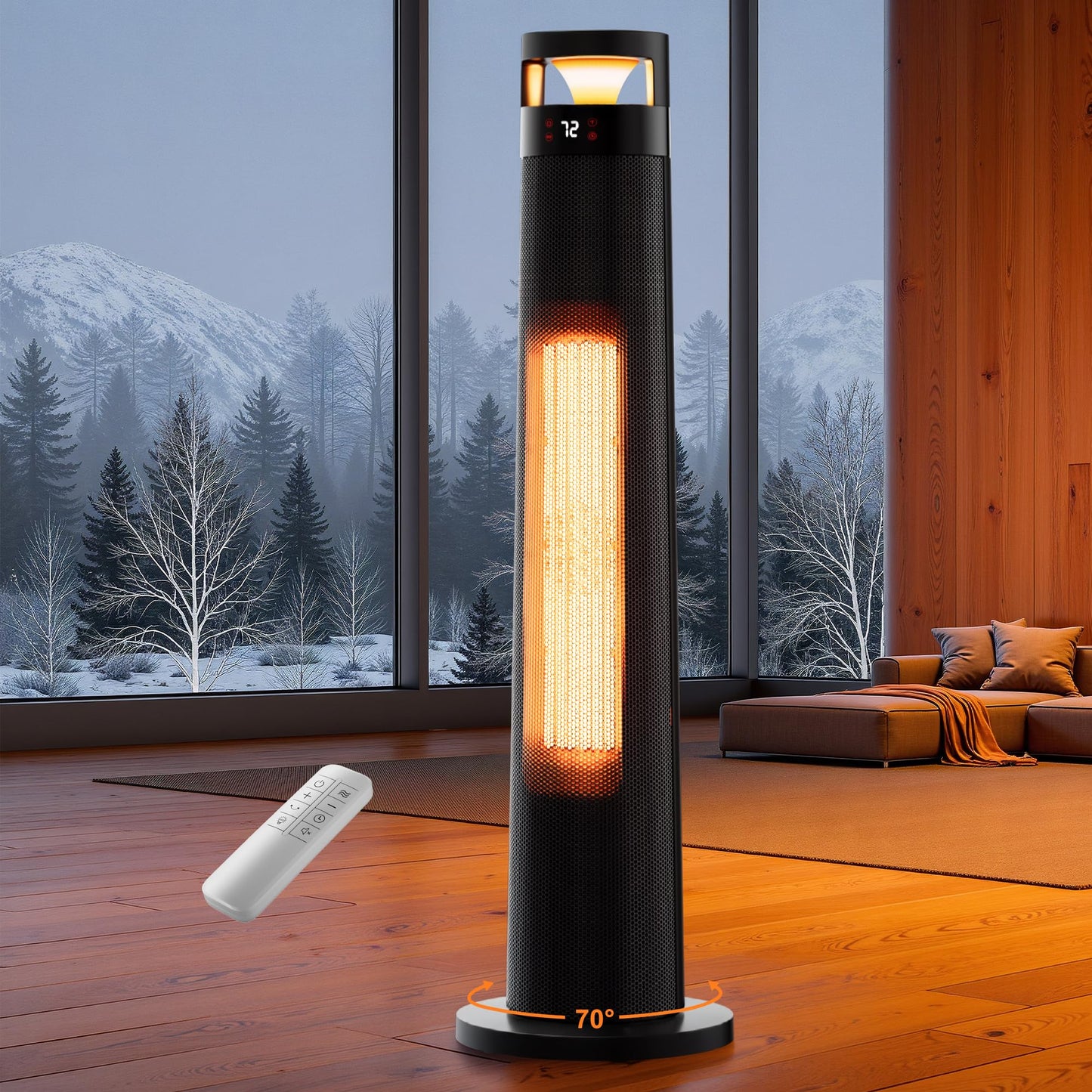 34IN Tower Space Heater – 1500W Fast Heating for Large Rooms - Trenduff