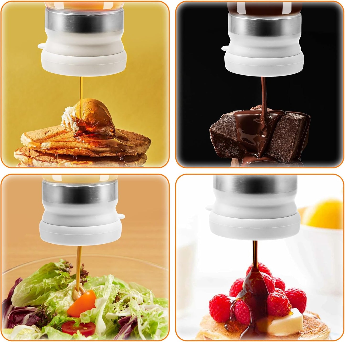 Glass Honey Dispenser No Drip with Stand – 12 OZ Syrup Jar for Tea & Coffee - Trenduff
