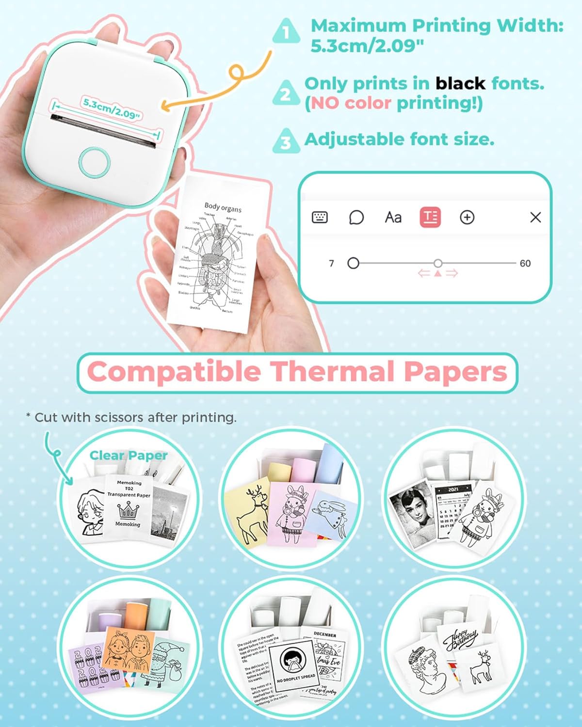 Mini Sticker Printer – Portable Thermal Bluetooth Printer for School & Home - Trenduff