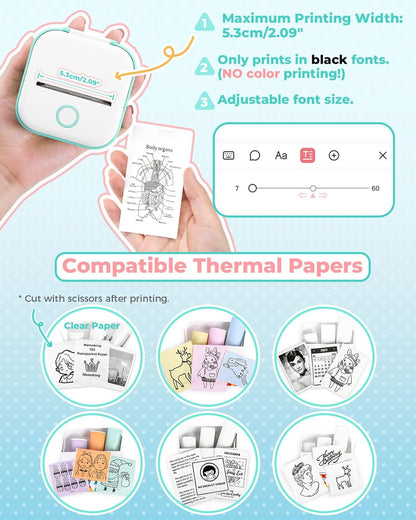 Mini Sticker Printer – Portable Thermal Bluetooth Printer for School & Home - Trenduff