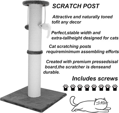 Heavy Duty Cat Scratching Post – Tall Indoor Tower - Trenduff