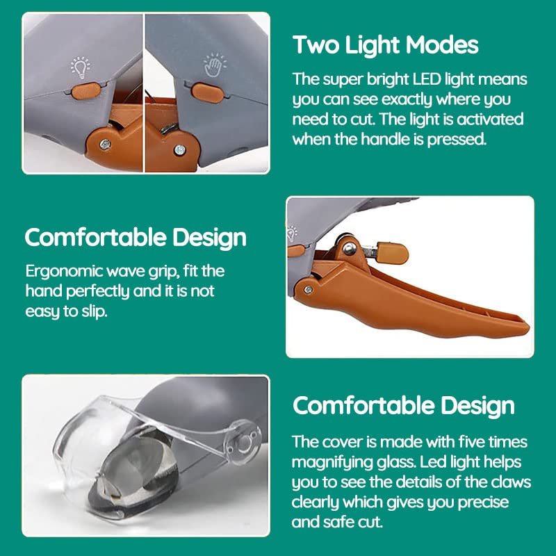 Stainless steel dog nail clipper with safety quick sensor