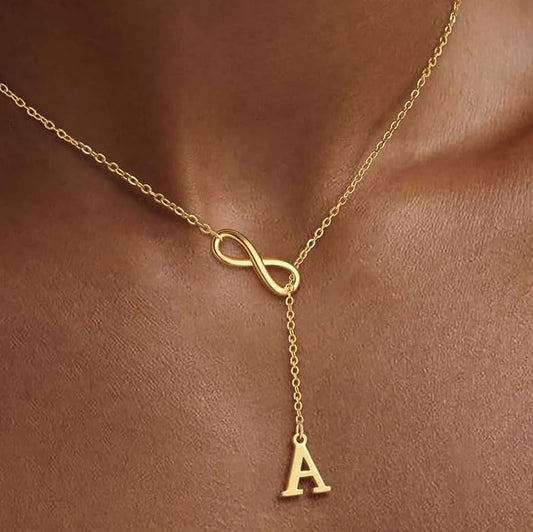 26 Letter Heart-Shaped Y Necklace – Personalized Initial Pendant Jewelry