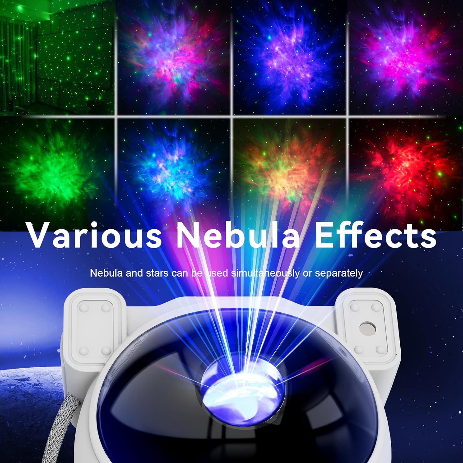 Astronaut Star Projector Galaxy Night Light for Bedroom Decor - Trenduff