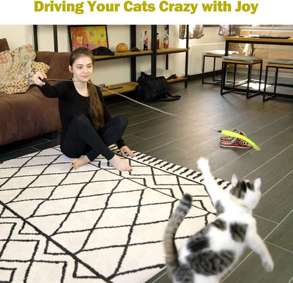 Interactive Cat Wand Toy Set for Indoor Cats Fun & Exercise - Trenduff