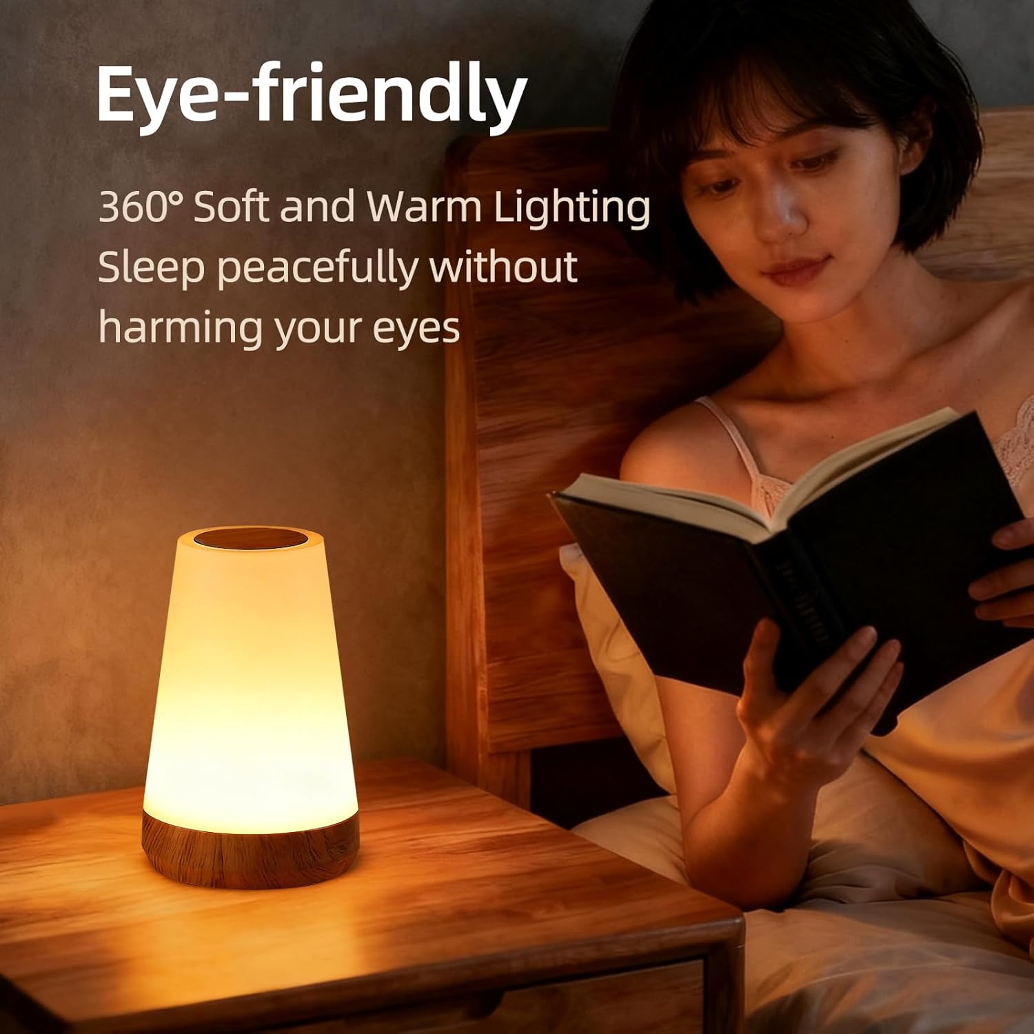 RGB Touch Night Light Lamp – Dimmable Rechargeable Table Light - Trenduff