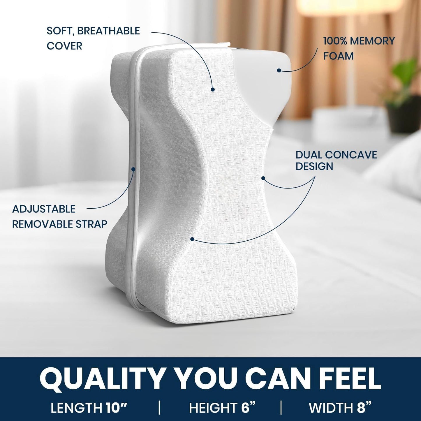 Orthopedic Knee Pillow for Side Sleepers – Sciatica Pain Relief & Alignment - Trenduff