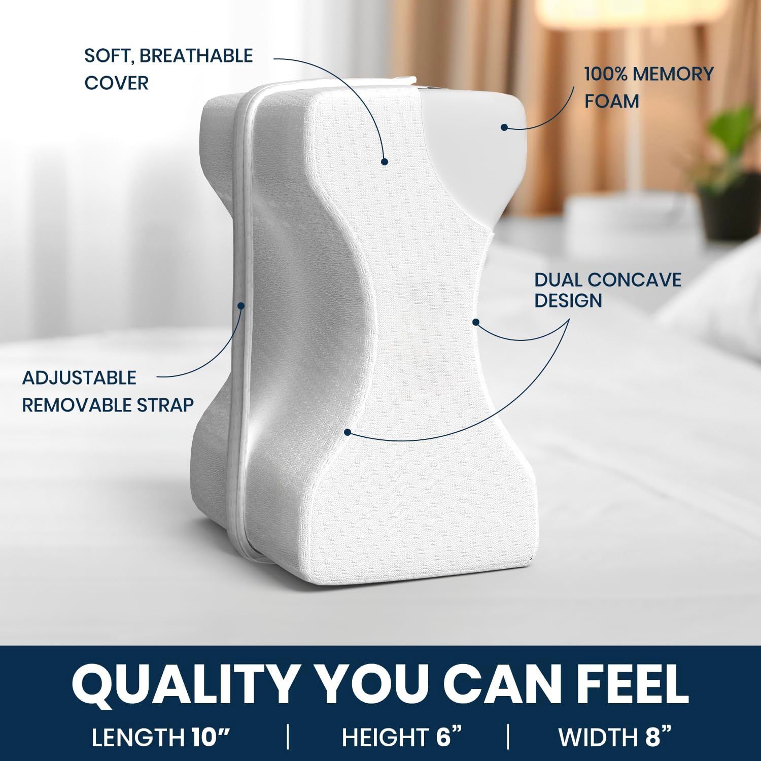 Orthopedic Knee Pillow for Side Sleepers – Sciatica Pain Relief & Alignment - Trenduff