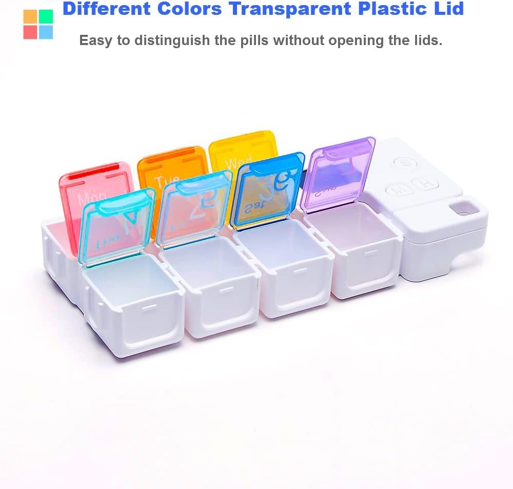 7 Day Pill Organizer with Alarm – Large Weekly Medicine Reminder Box - Trenduff