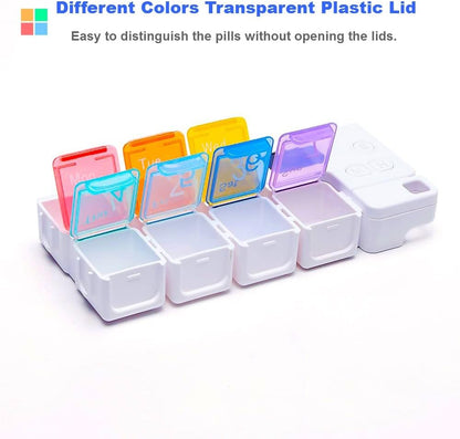 7 Day Pill Organizer with Alarm – Large Weekly Medicine Reminder Box - Trenduff