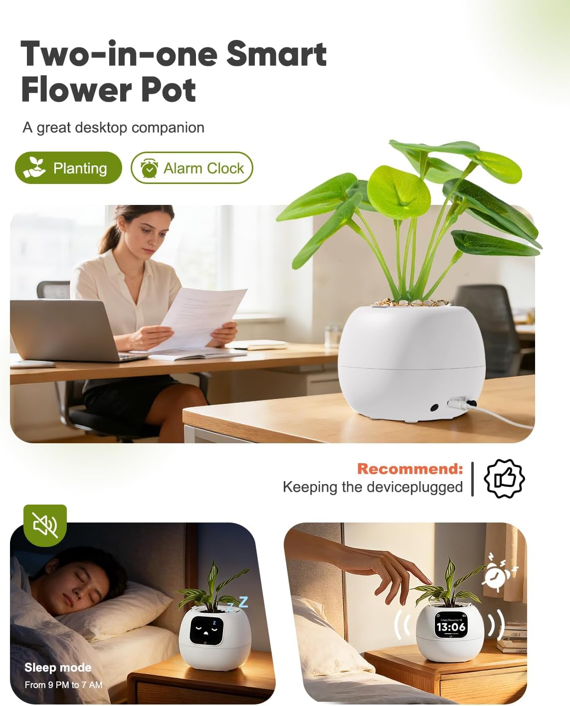 Smart Flower Pot Robot – Self-Watering Emoji Plant Care Planter - Trenduff