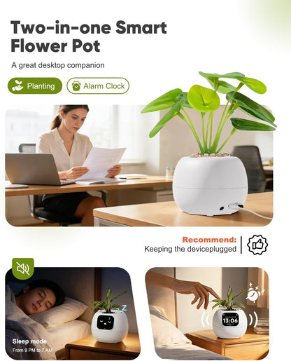 Smart Flower Pot Robot – Self-Watering Emoji Plant Care Planter - Trenduff