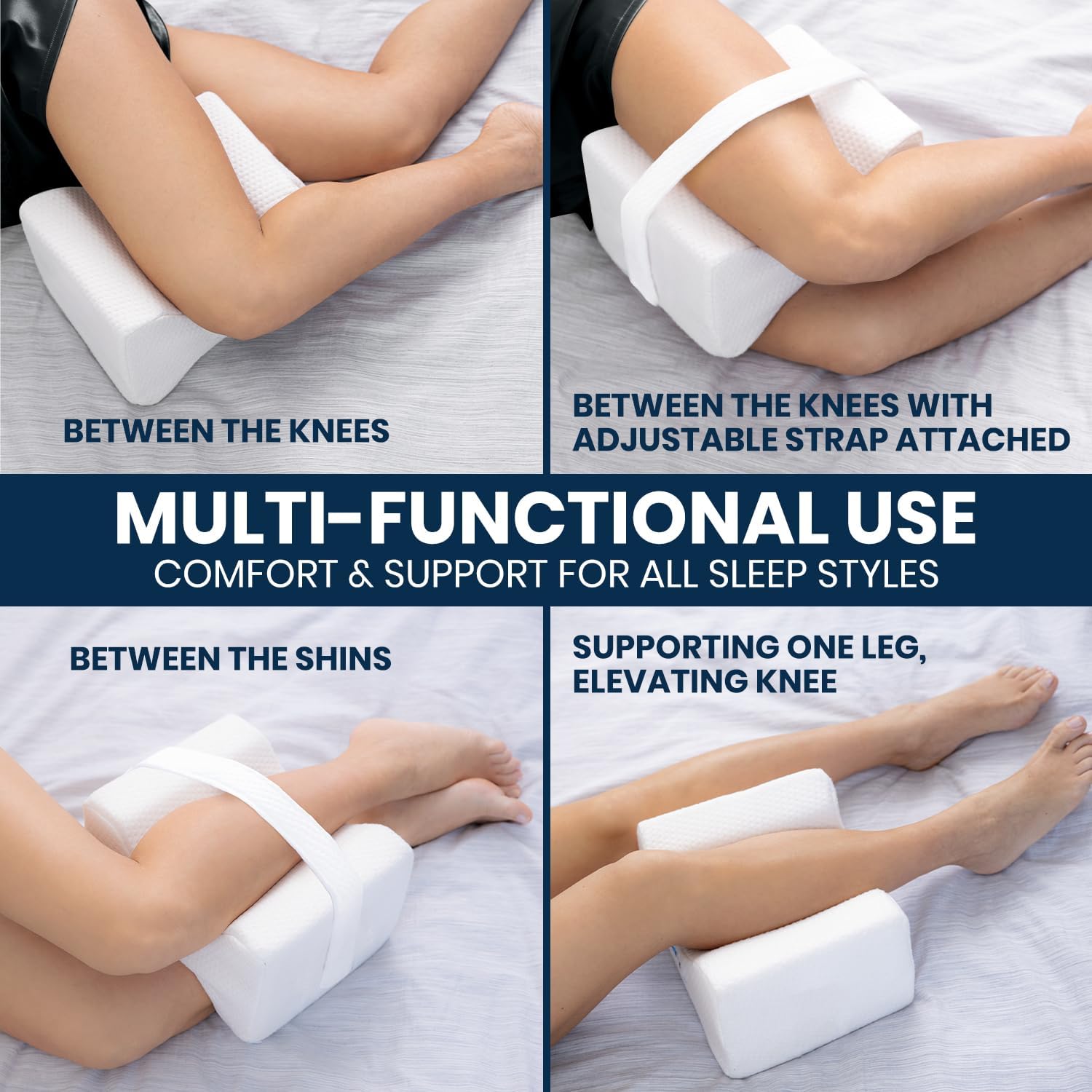 Orthopedic Knee Pillow for Side Sleepers – Sciatica Pain Relief & Alignment - Trenduff