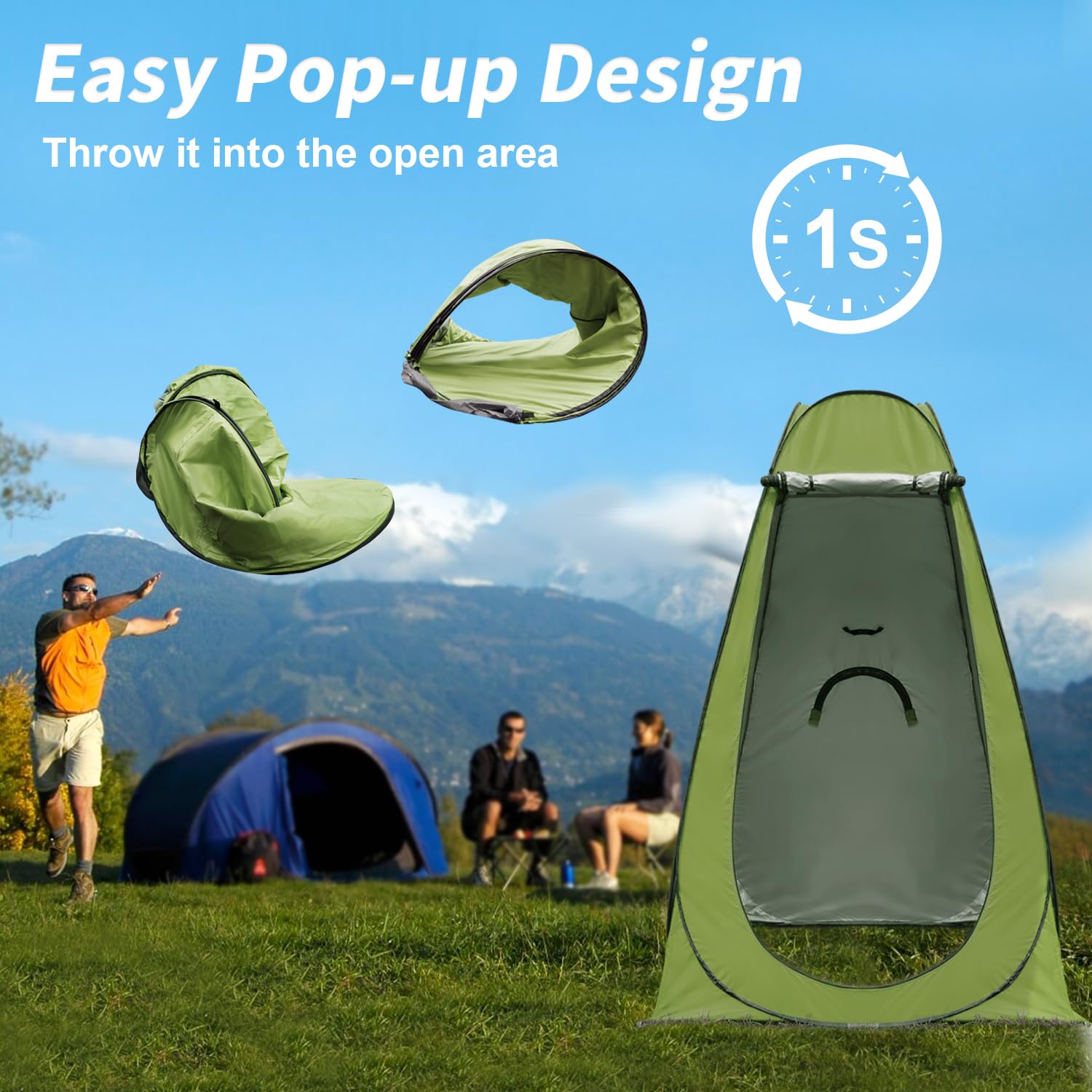 Pop Up Privacy Tent – Portable Shower & Changing Room for Camping - Trenduff