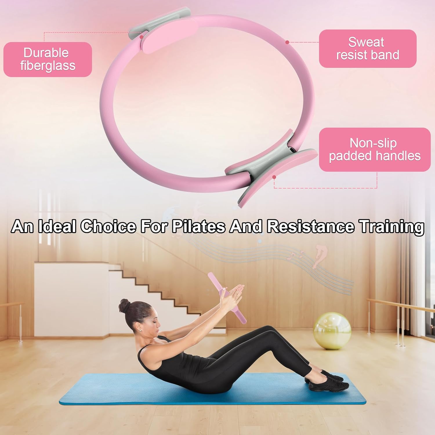 Fitness Circle Pilates Ring – 14 Inch Toning Ring for Home Workouts - Trenduff