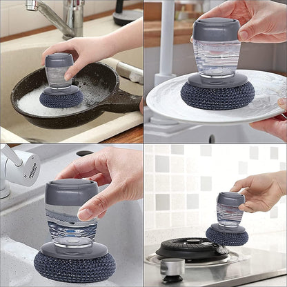 Soap Dispensing Dish Brush – 2-in-1 Kitchen Scrubber - Trenduff