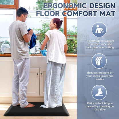 Cushioned Anti-Fatigue Kitchen Mat – Non-Slip Comfort Floor Rug - Trenduff