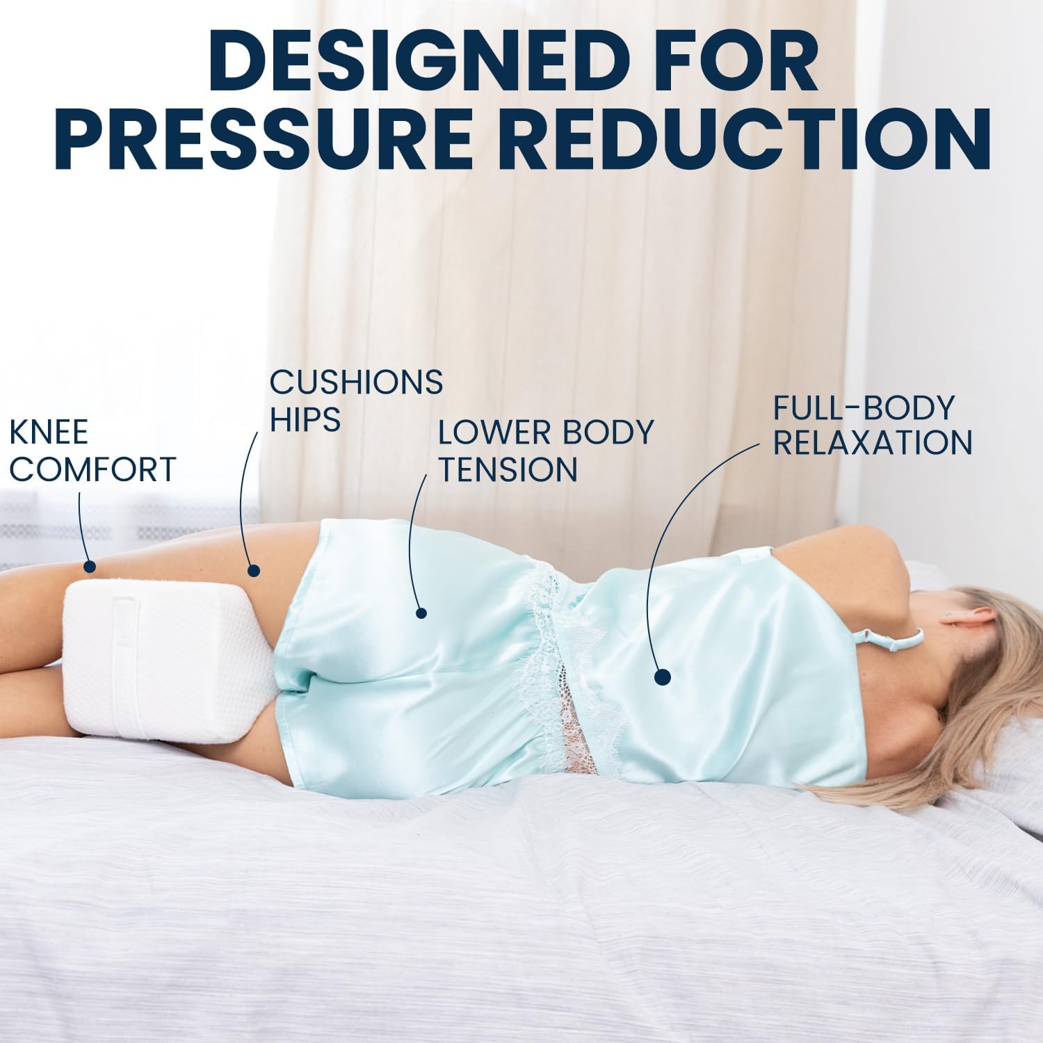Orthopedic Knee Pillow for Side Sleepers – Sciatica Pain Relief & Alignment - Trenduff