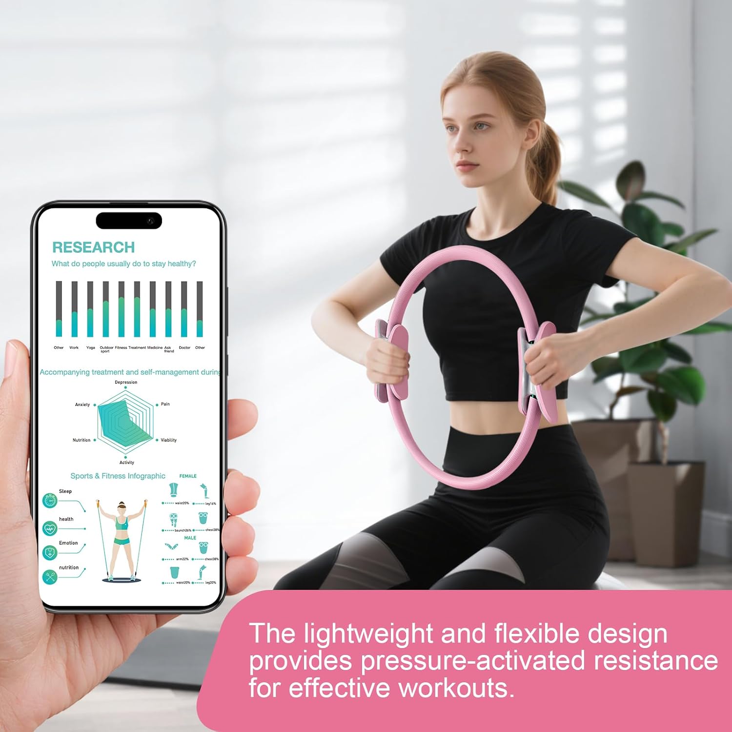 Fitness Circle Pilates Ring – 14 Inch Toning Ring for Home Workouts - Trenduff