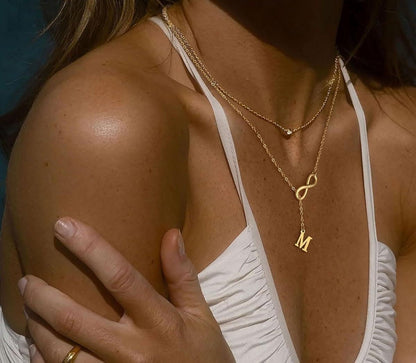 26 Letter Heart-Shaped Y Necklace – Personalized Initial Pendant Jewelry