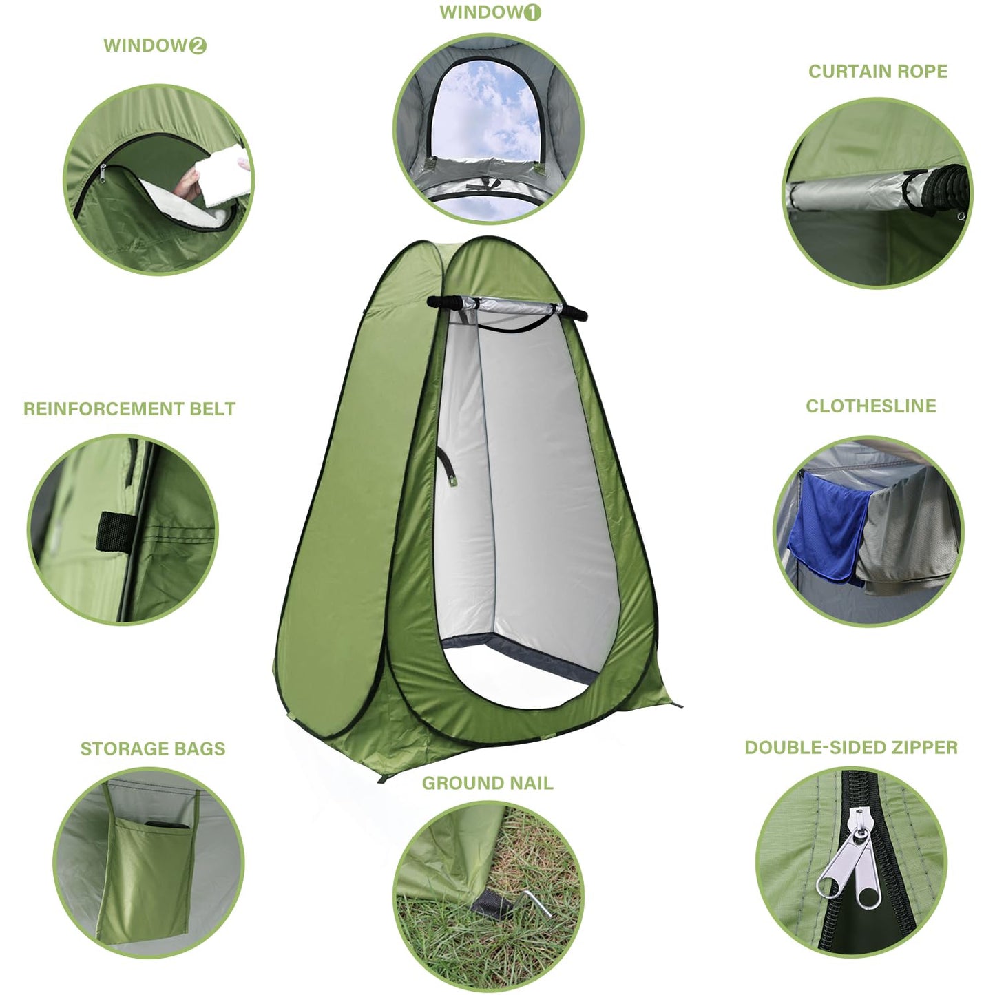 Pop Up Privacy Tent – Portable Shower & Changing Room for Camping - Trenduff