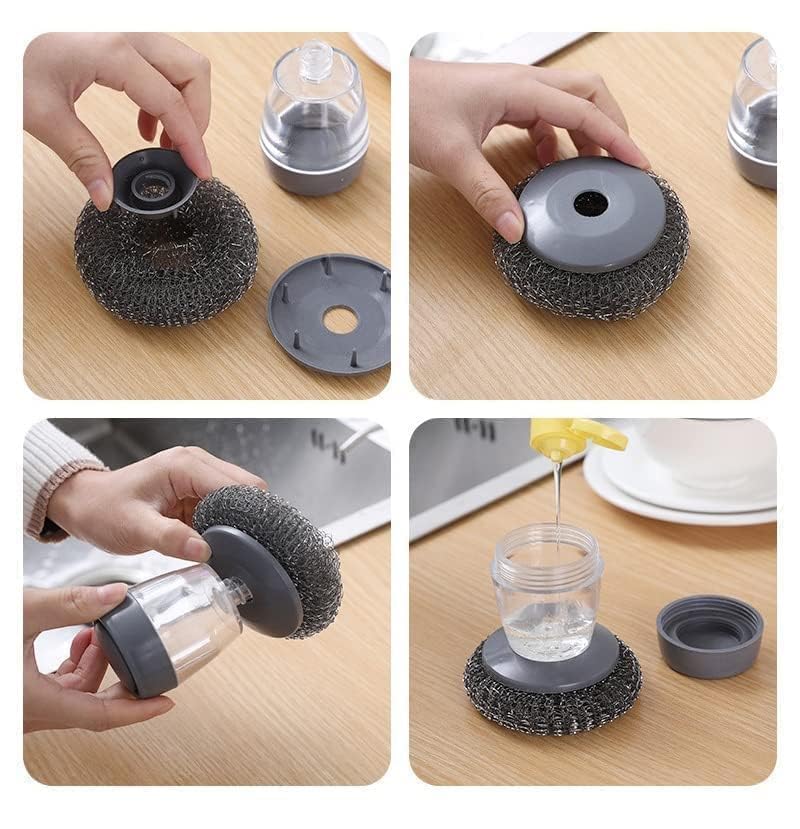 Soap Dispensing Dish Brush – 2-in-1 Kitchen Scrubber - Trenduff