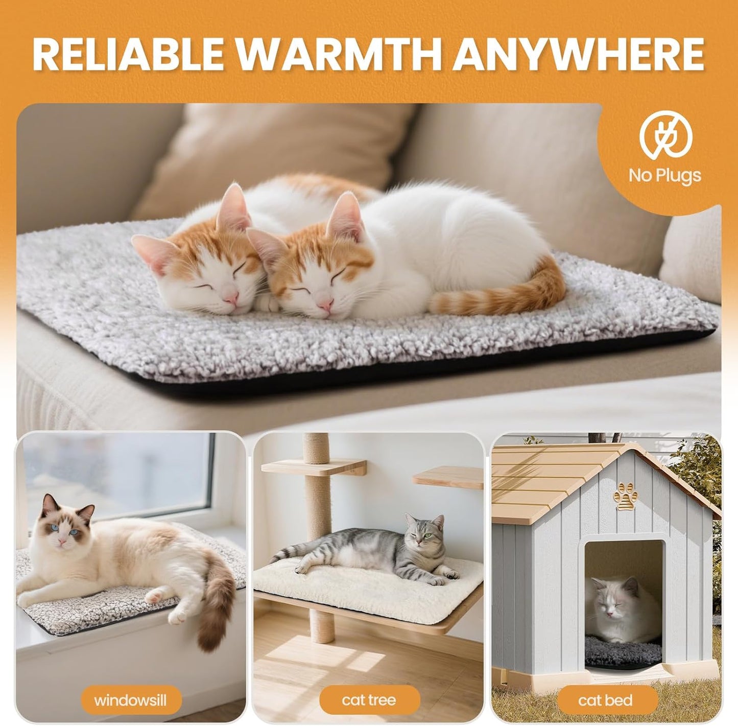 Self Warming Cat Bed – Extra Warm Thermal Pet Pad for Indoor & Outdoor - Trenduff
