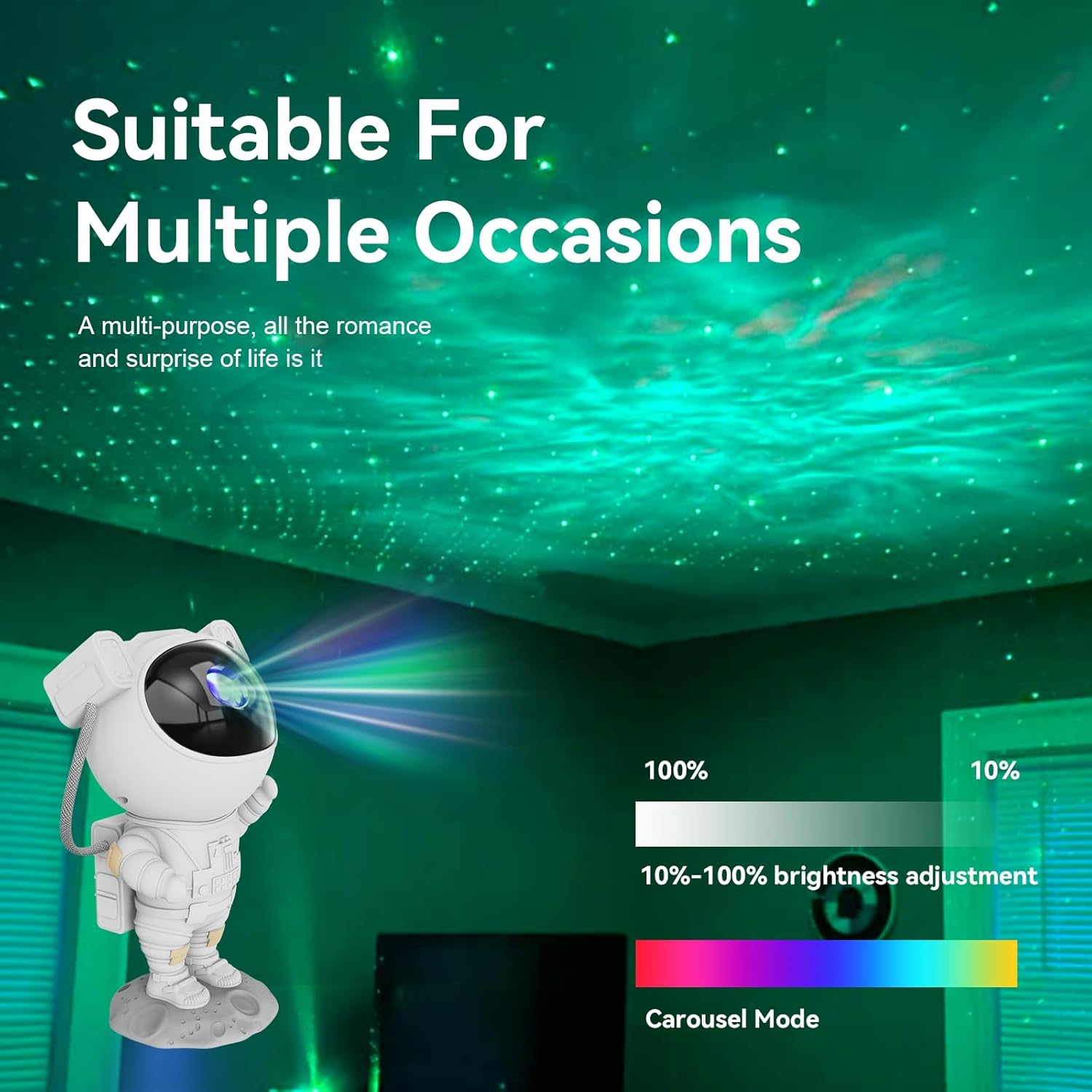 Astronaut Star Projector Galaxy Night Light for Bedroom Decor - Trenduff