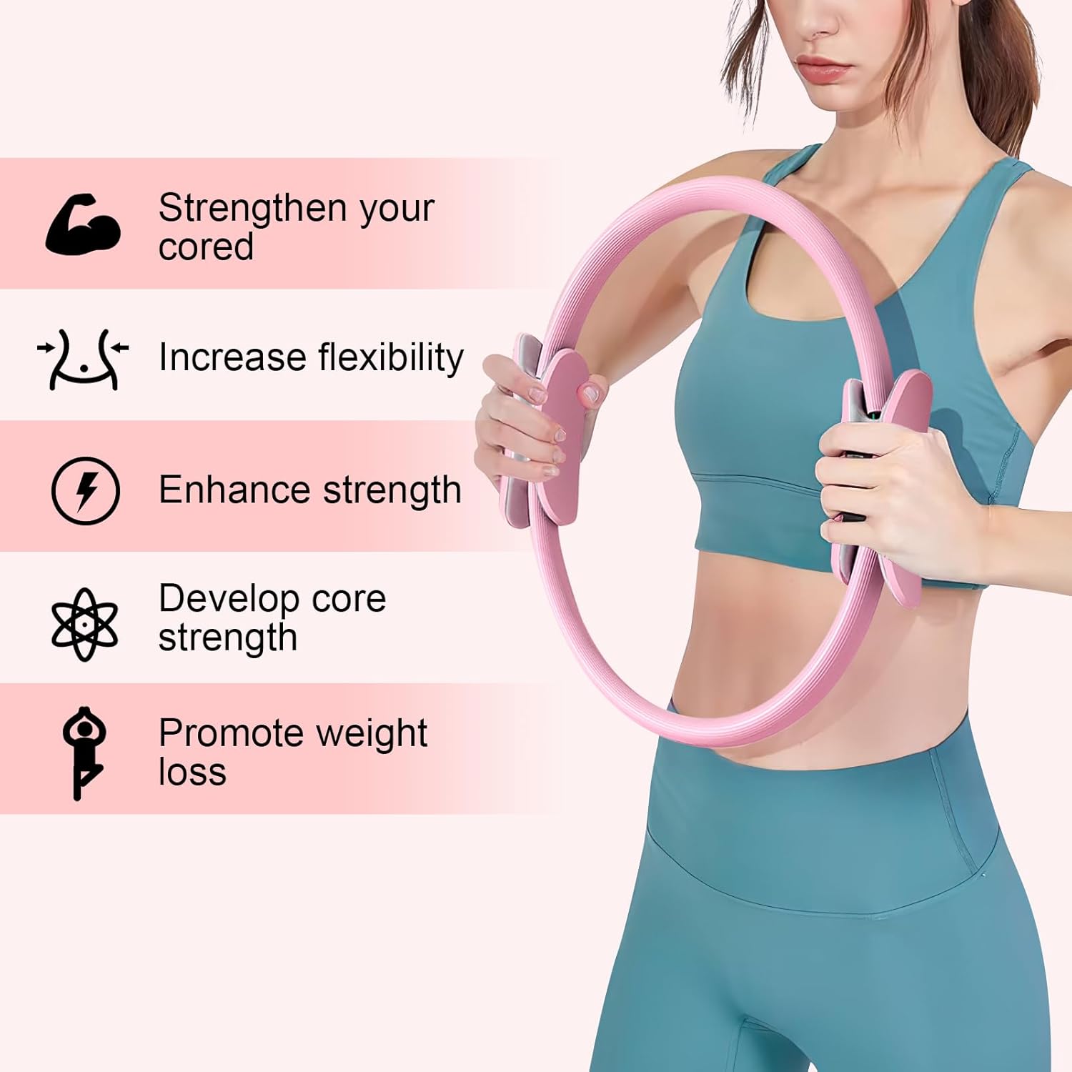 Fitness Circle Pilates Ring – 14 Inch Toning Ring for Home Workouts - Trenduff