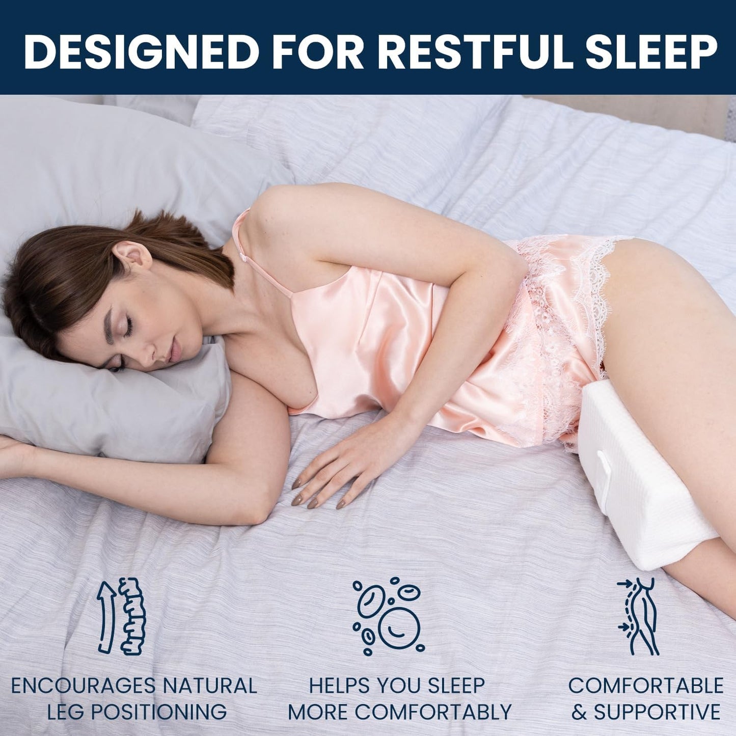 Orthopedic Knee Pillow for Side Sleepers – Sciatica Pain Relief & Alignment - Trenduff