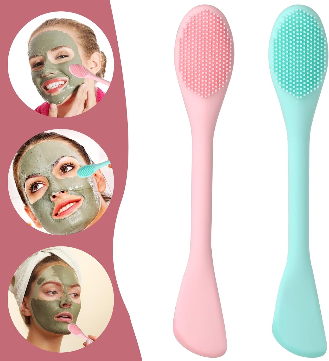 2-Pcs Silicone Face Mask Brush – Soft Cleansing & Applicator Tool - Trenduff