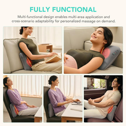 Cordless Back & Neck Massager – Deep 4D Kneading with Heat