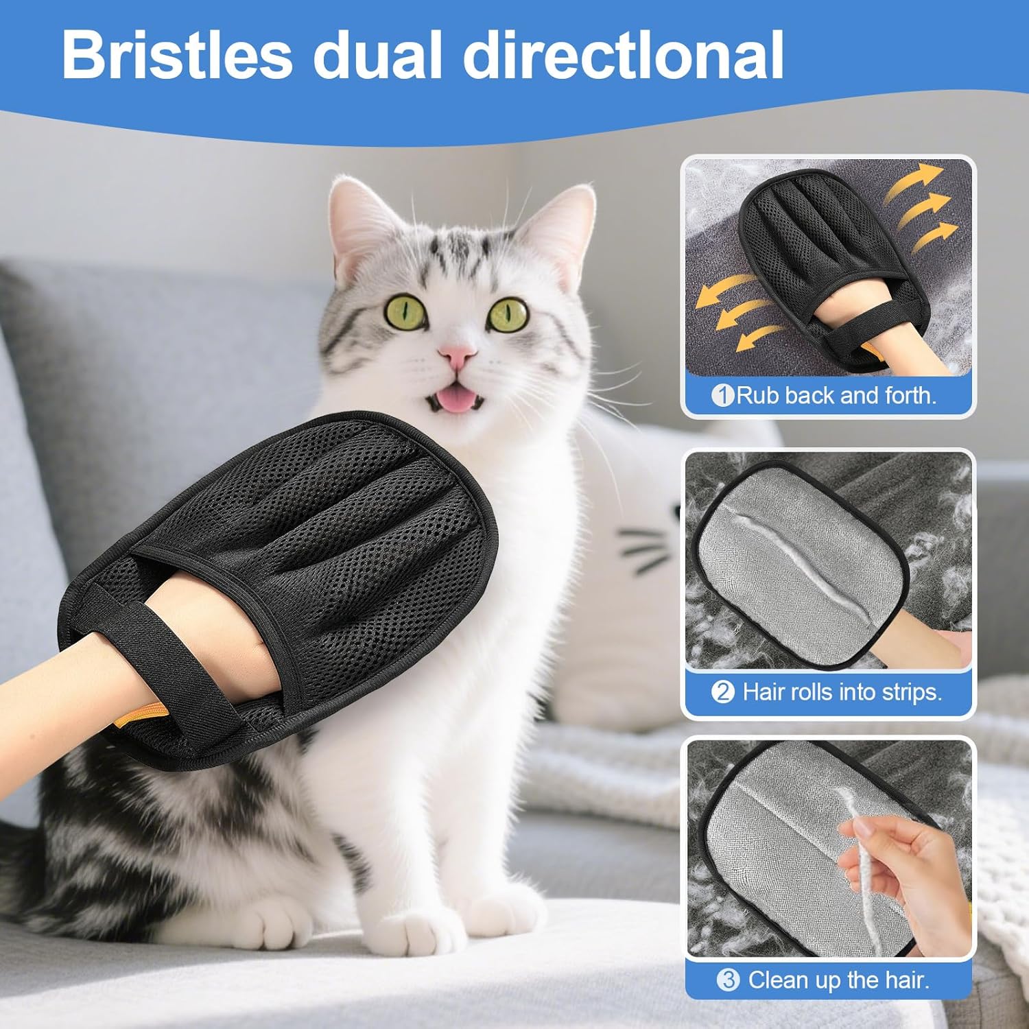 Pet Hair Removal Glove – Reusable Electrostatic Cleaner for Cats & Dogs - Trenduff
