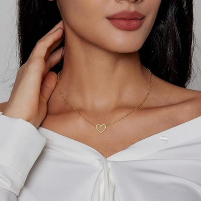 Mini Heart Necklace 18K Gold – Stainless Steel Love Chain
