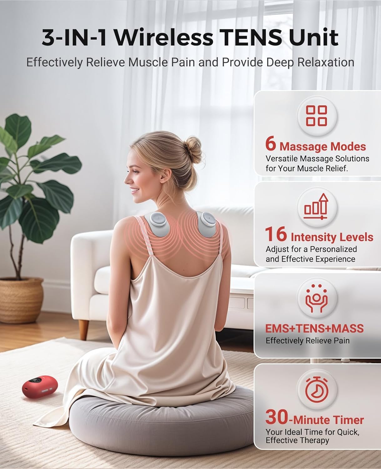 Wireless TENS Unit – Portable Muscle Stimulator for Body Comfort - Trenduff