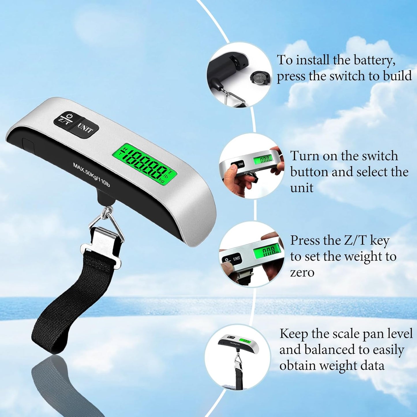 Digital Luggage Scale – Accurate Travel Weight Scale with LED Display - Trenduff
