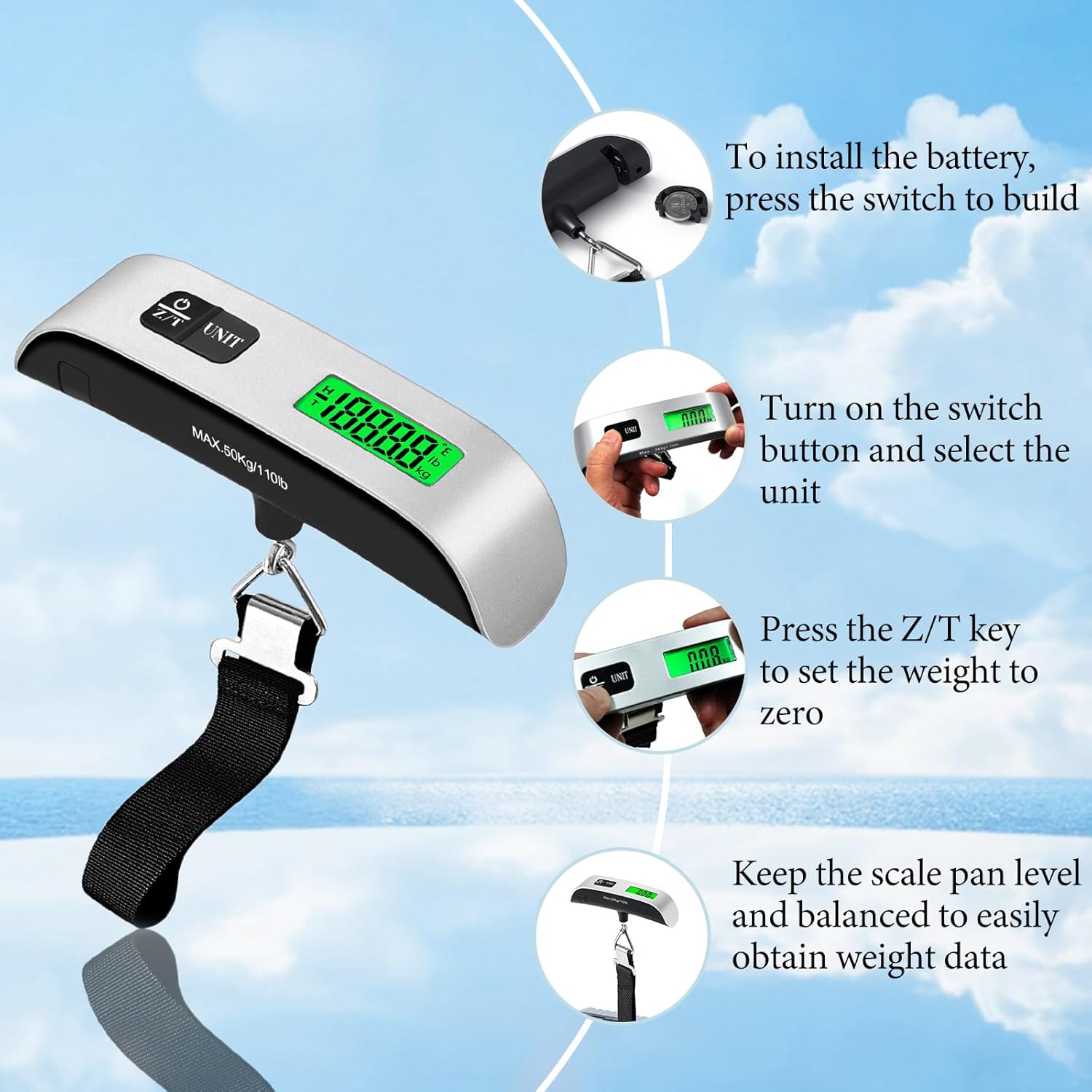 Digital Luggage Scale – Accurate Travel Weight Scale with LED Display - Trenduff