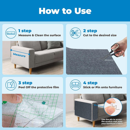 Peel Stick Cat Scratcher Mat – Sofa Furniture Protector - Trenduff