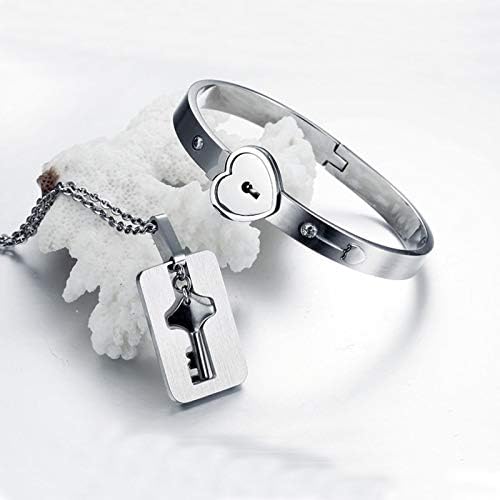 Lock Bracelet & Key Necklace – Titanium Couples Jewelry - Trenduff