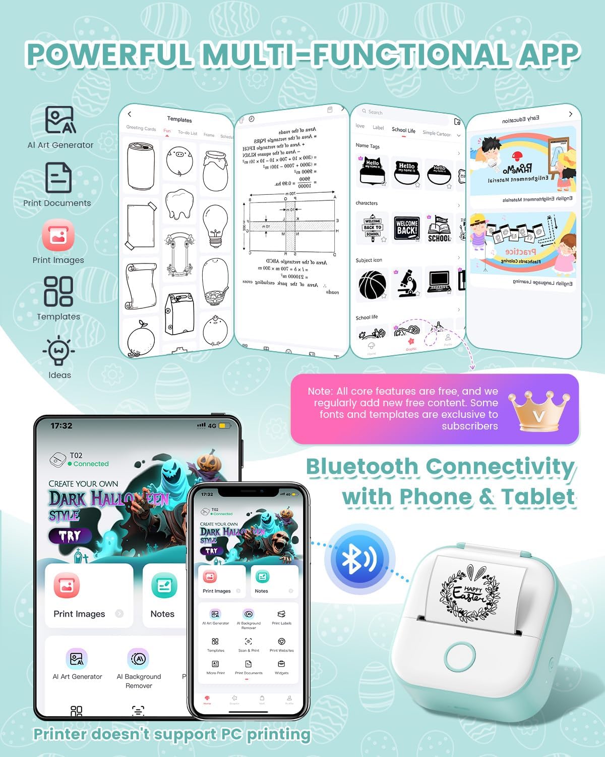 Mini Sticker Printer – Portable Thermal Bluetooth Printer for School & Home - Trenduff