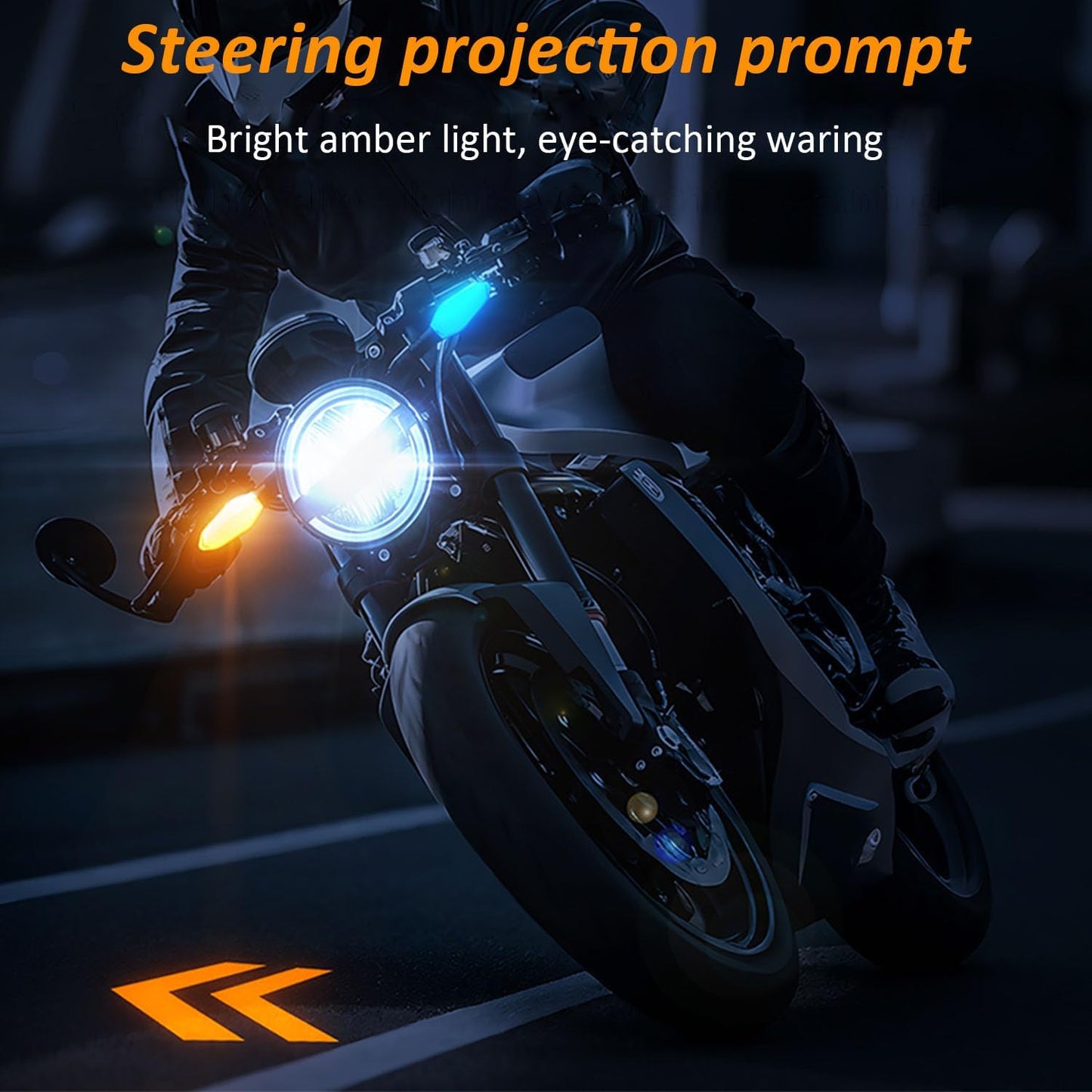 LED Motorcycle Turn Signal Lights with Arrow Projection – RGB 27 Modes - Trenduff